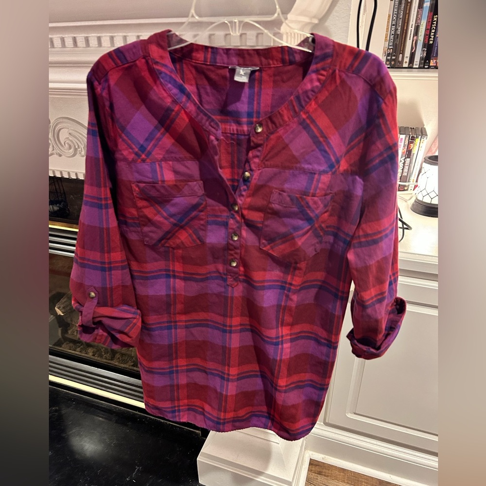 Super cute half button up shirt from Eddie Bauer